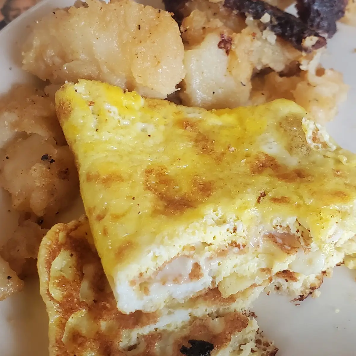 Burnt Ham and Cheese Omelet