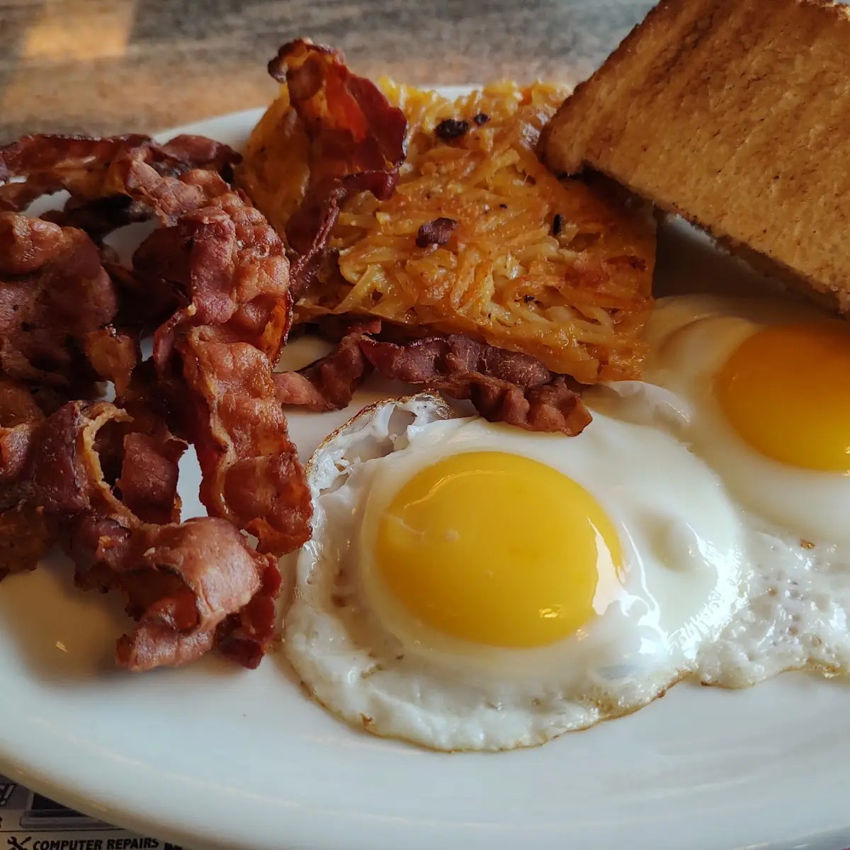 Eggs Homefries Corned Beef Hash and Toast