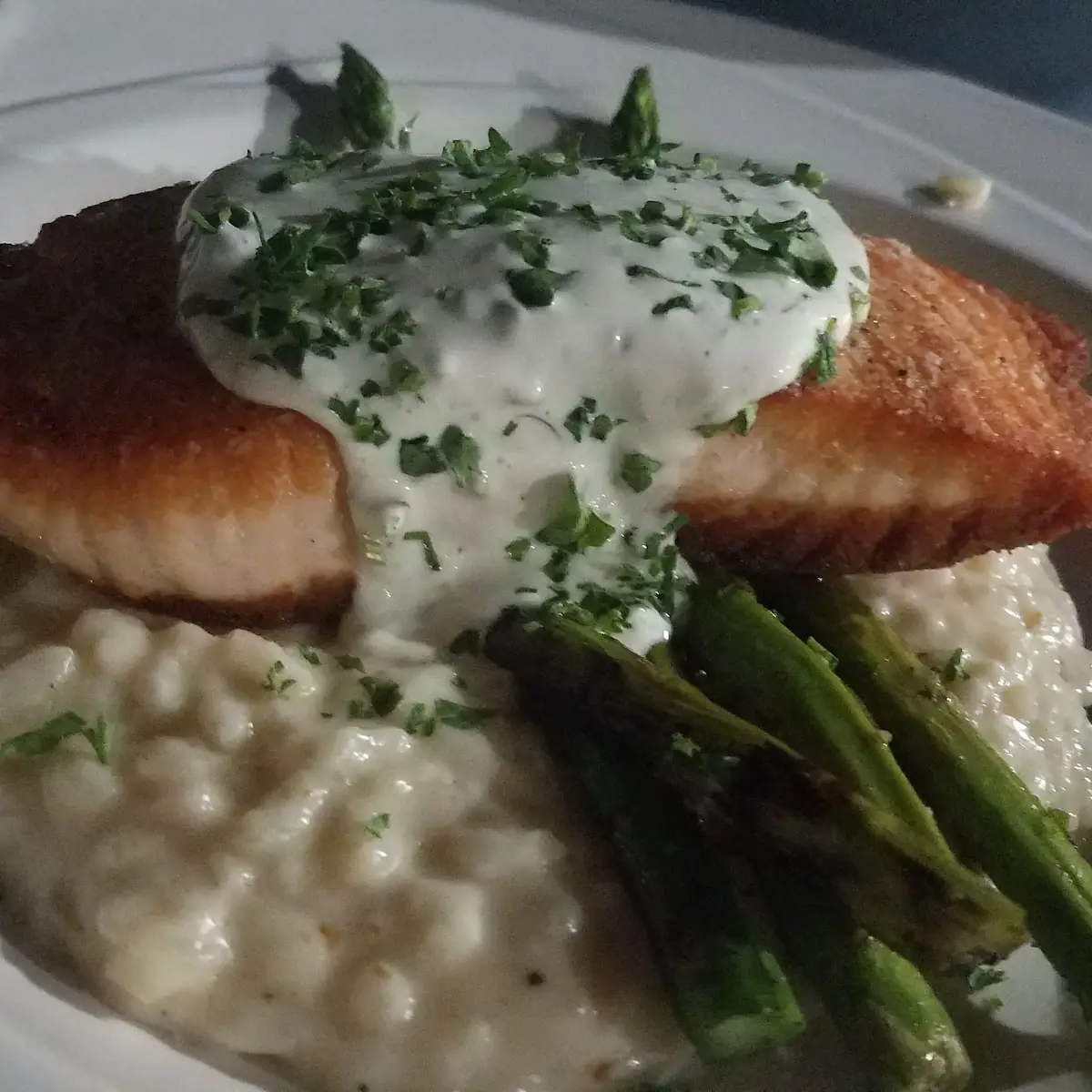 Salmon with Clam Beurre Blanc
