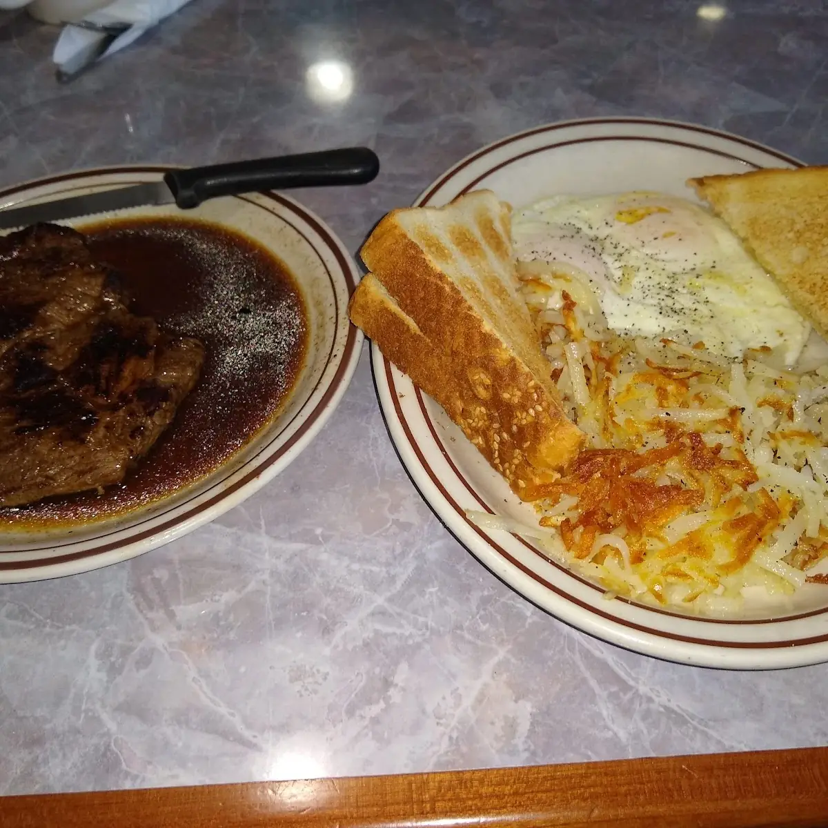 Eggs and Sirloin Steak