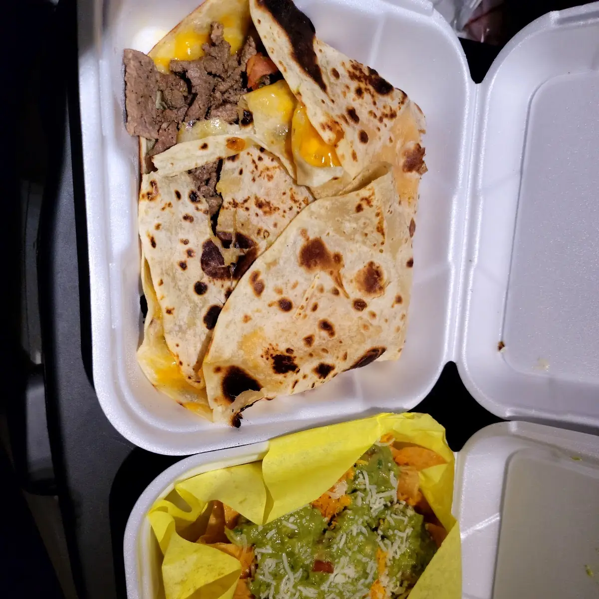 Chips and Guacamole Asada Quesadilla