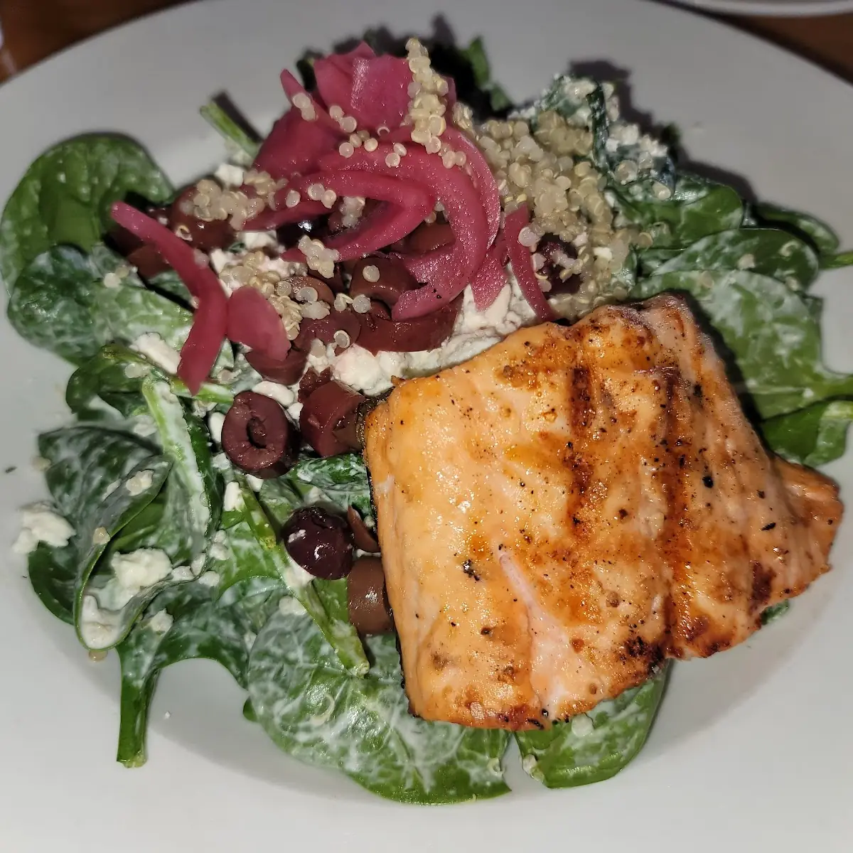 Grilled Salmon & Spinach
