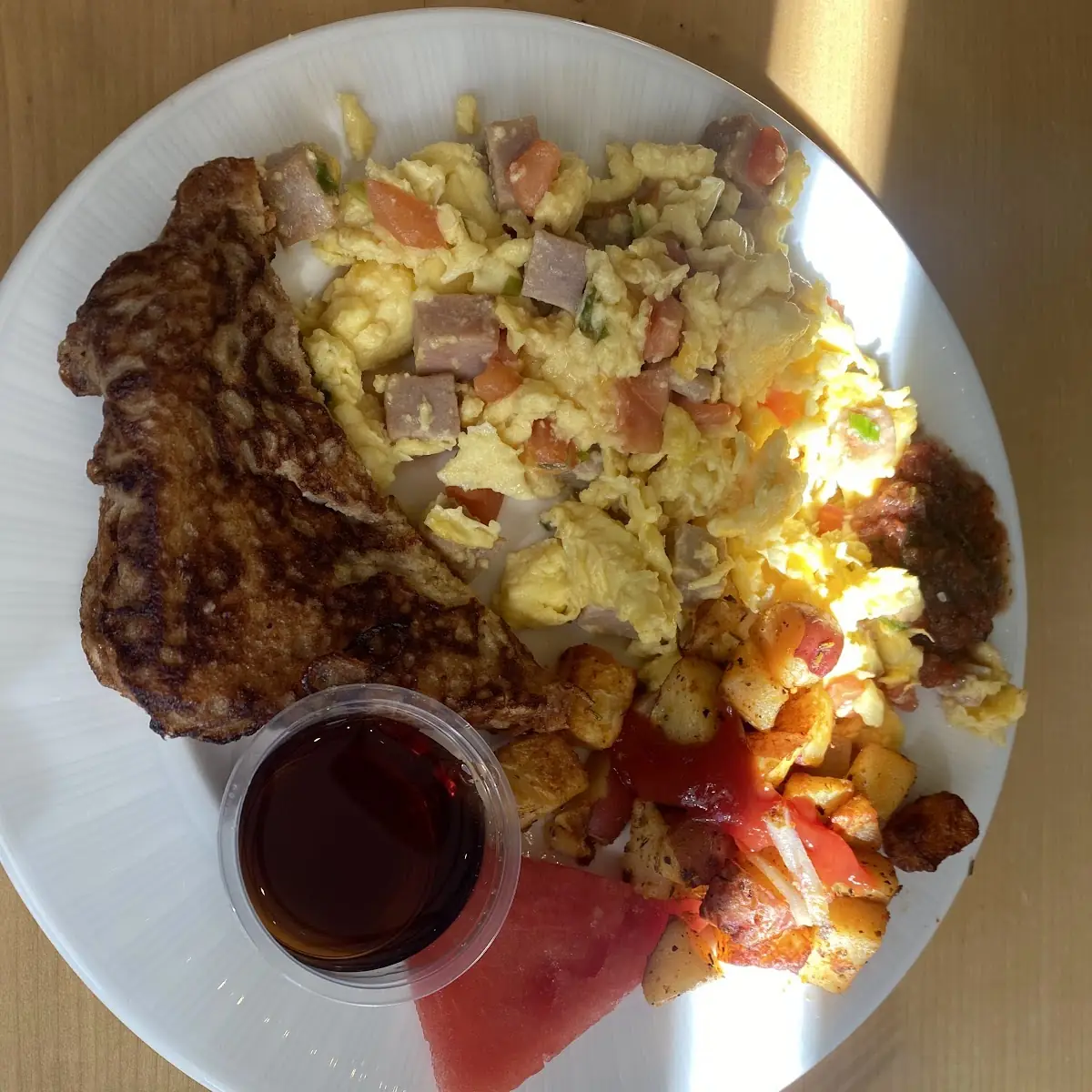 Scrambled Egg with Bacon or Sausage