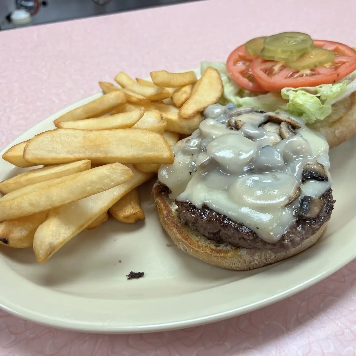 Swiss Burger Mushroom Onion