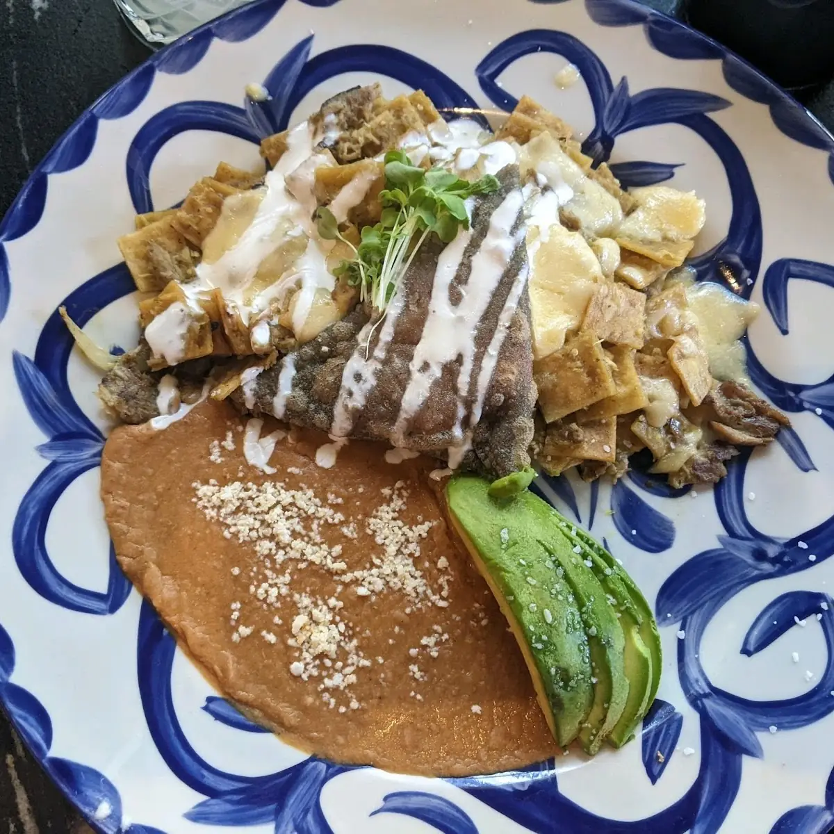 Chilaquiles Rojos Con Burrata