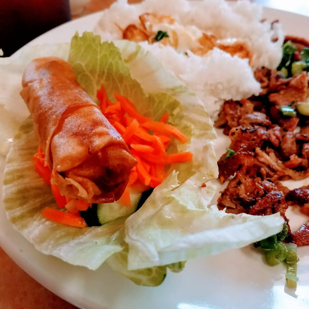 Com Thit Nuong Cha Gio Plate