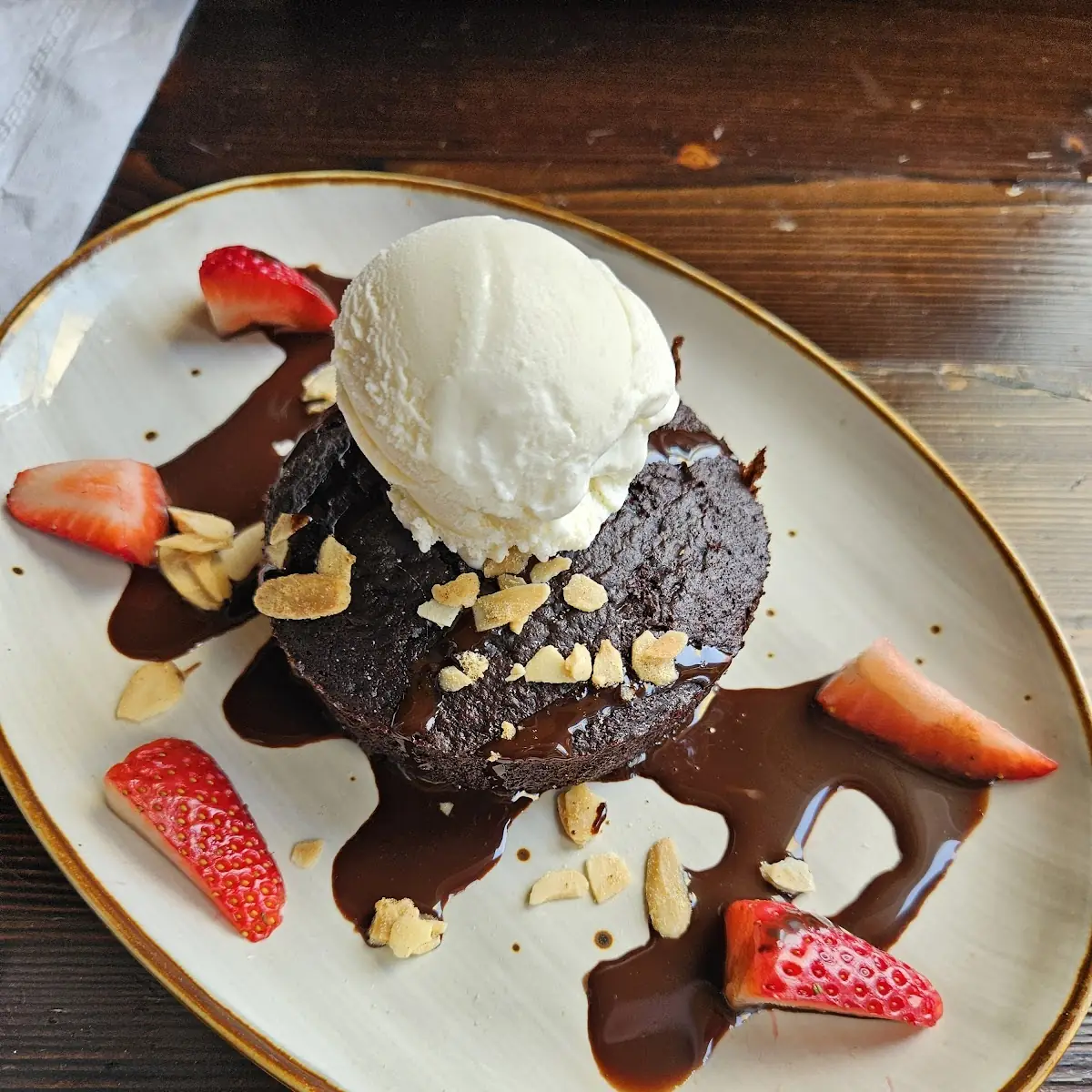 Chocolate Cake with Vanilla Ice Cream