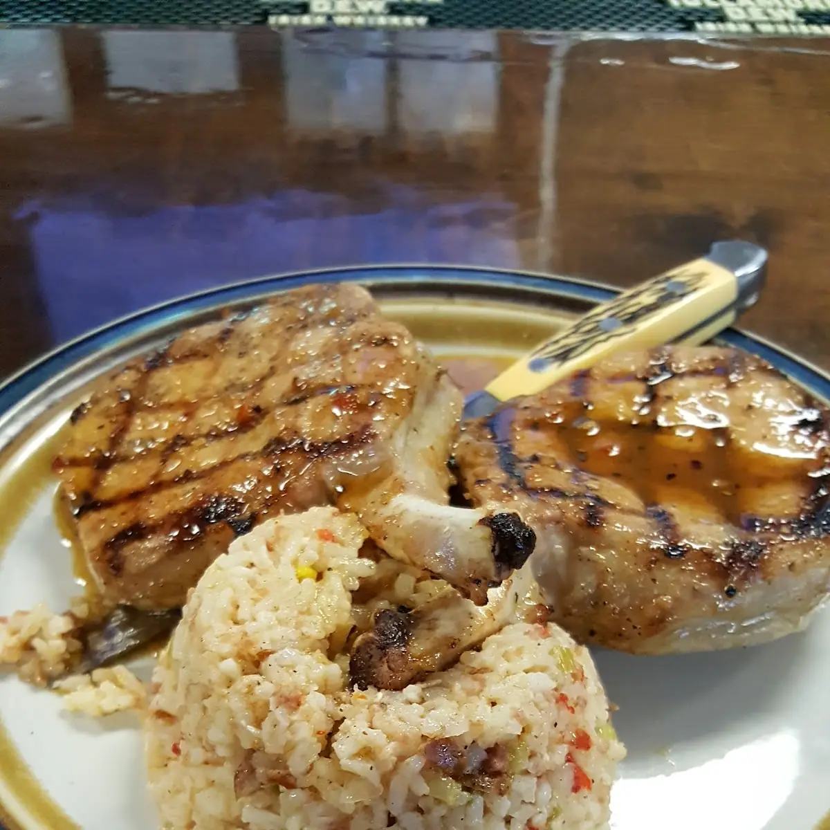 Honey Bourbon Glazed Pork Chops