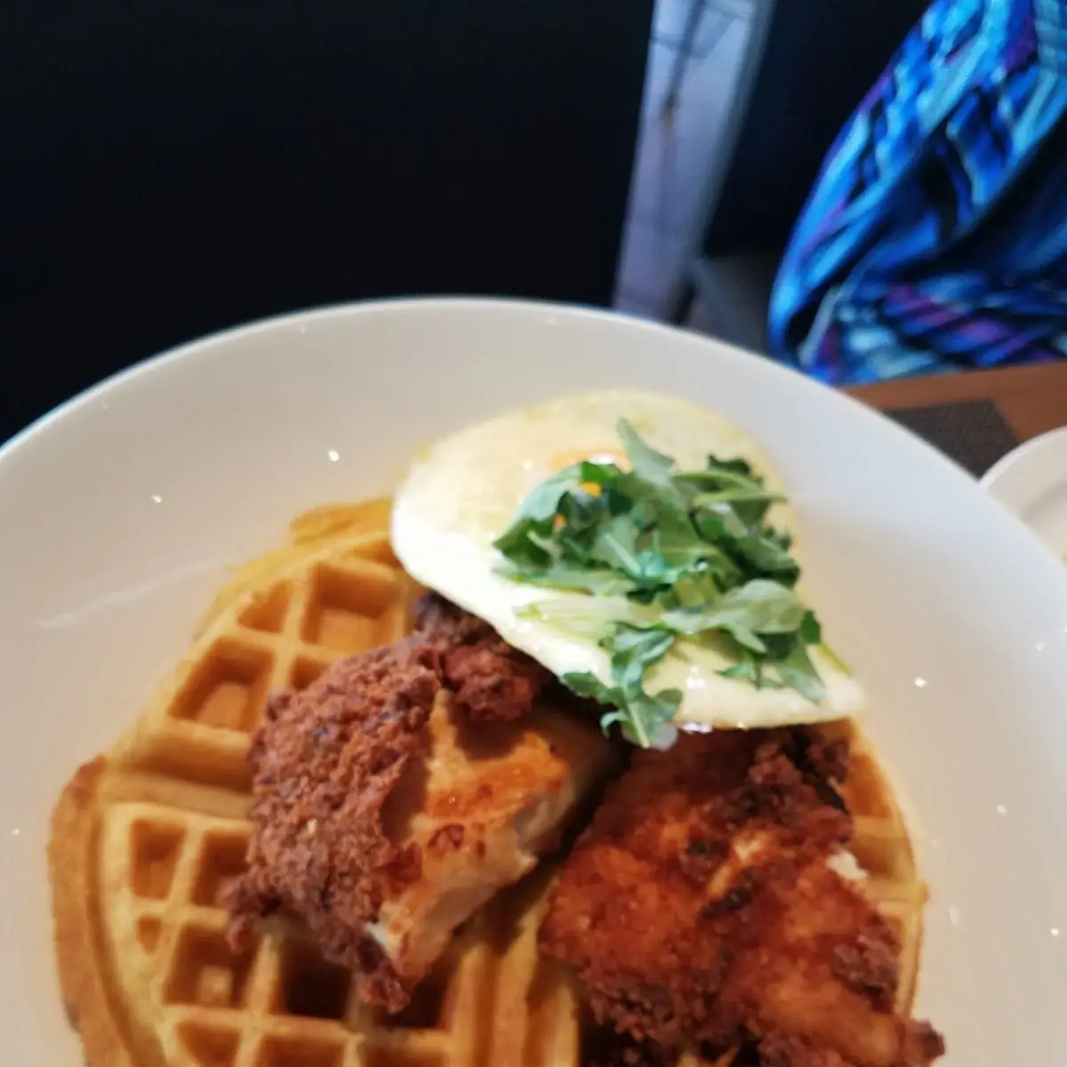Chicken and Waffles with Eggs