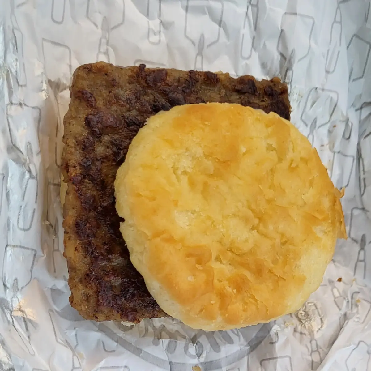 2 for 3 Dollars Sausage Biscuit and Coffee