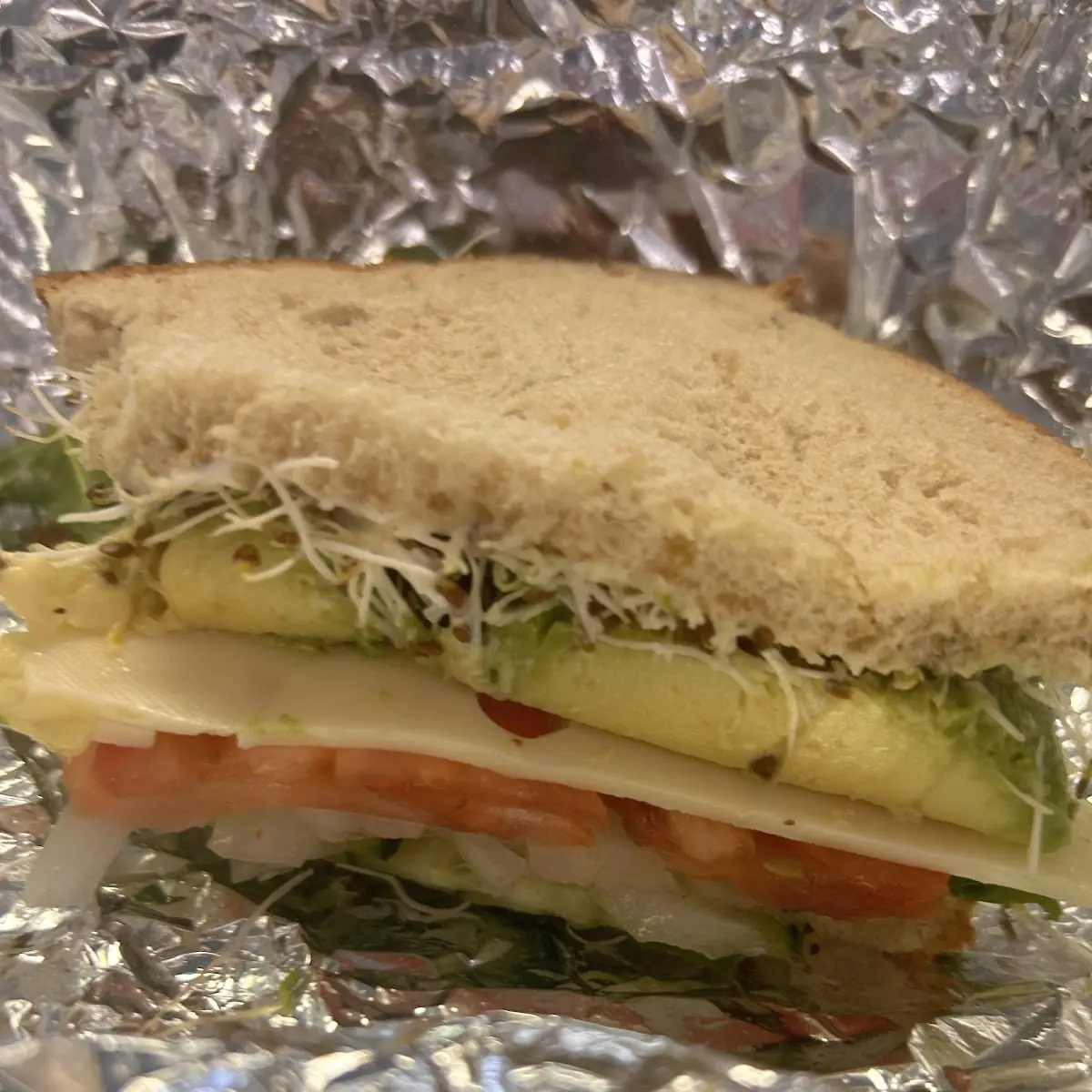 Veggie Sandwich Cut in Half