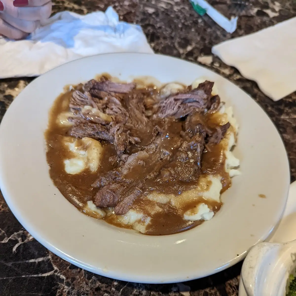 Pot Roast Mashed Potatoes Broccoli