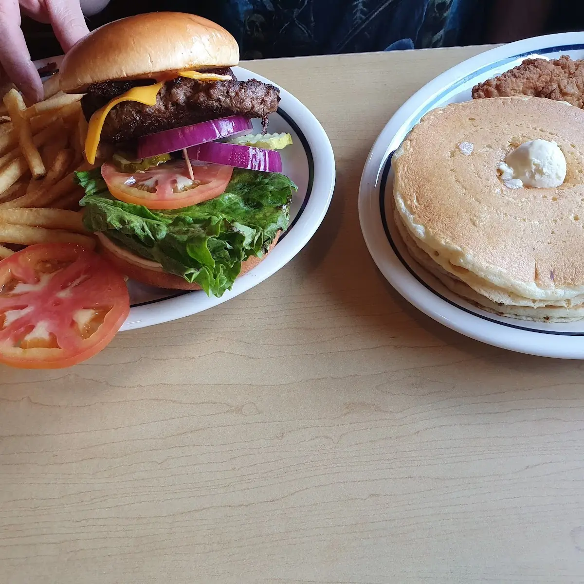 Cheese Burger and Fries