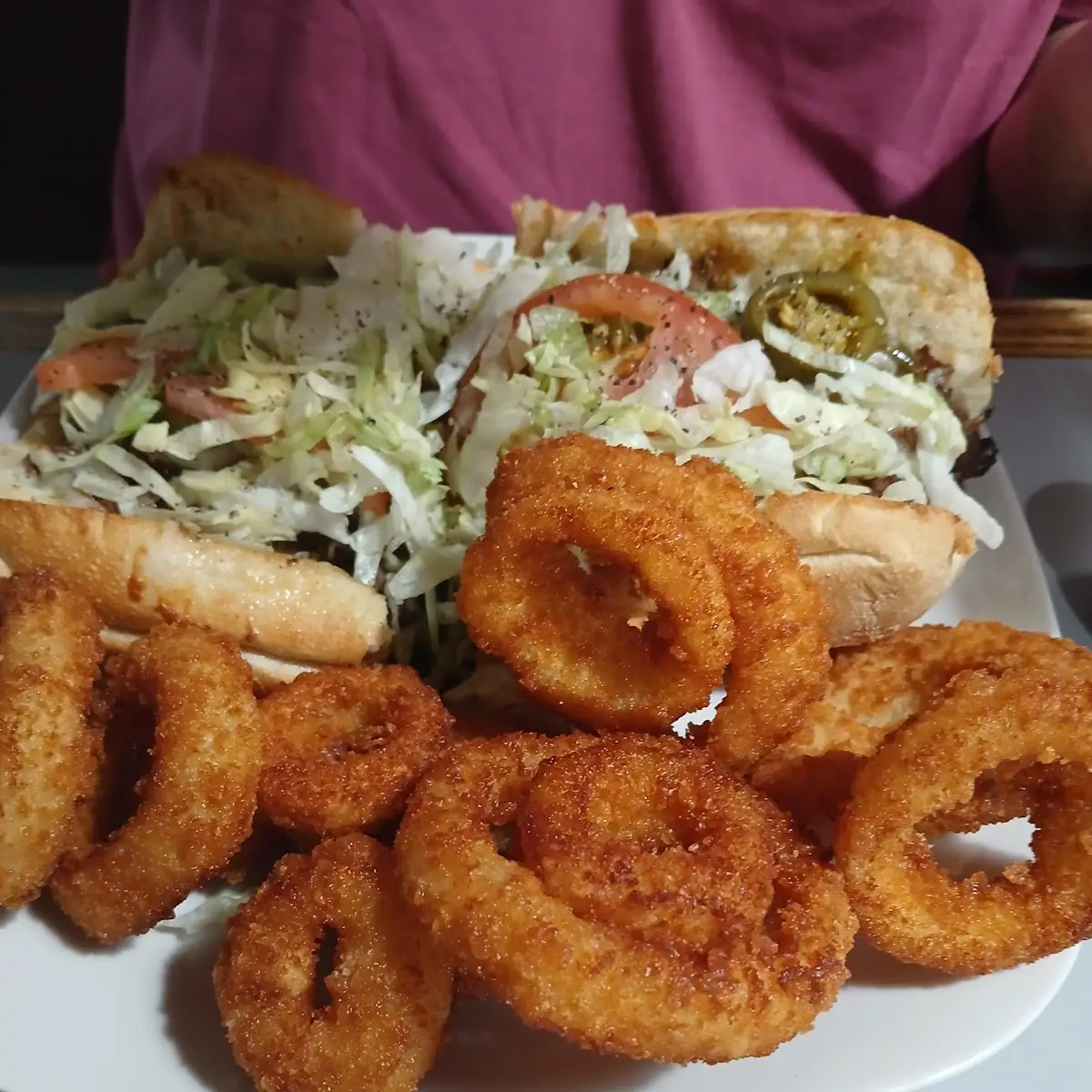 Sub Sandwich with Onion Rings