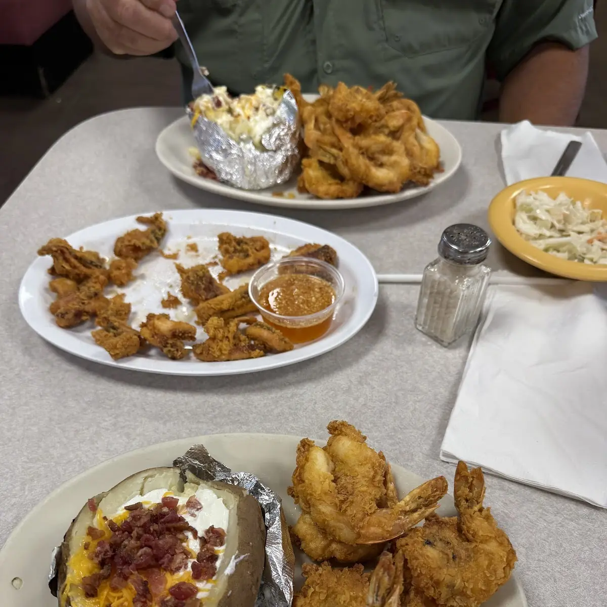 6 Jumbo Shrimp with Baked Potato