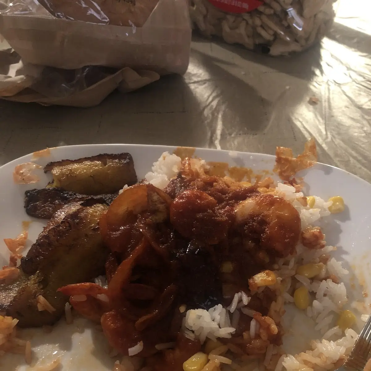 White Rice Shrimp Fried Rice Sweet Platain