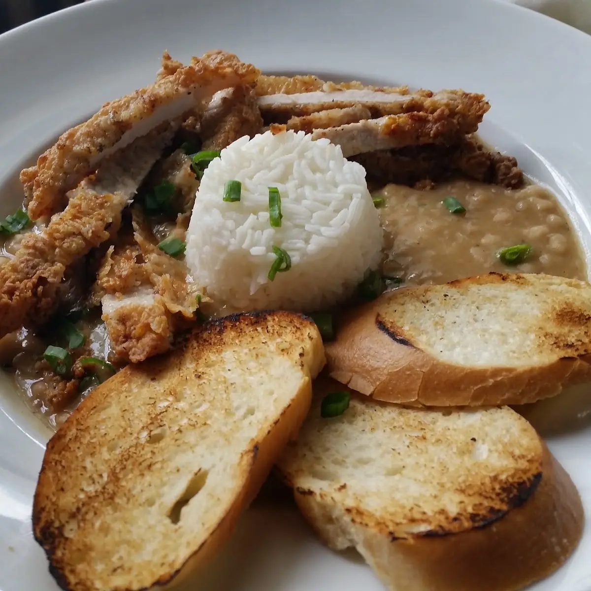 White Beans and Fried Pork Chop