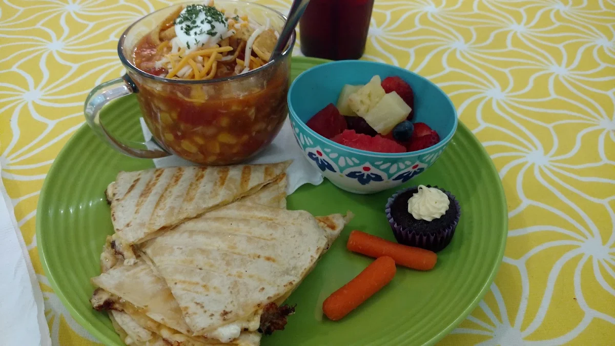 Taco Soup and Cheese Quesadilla
