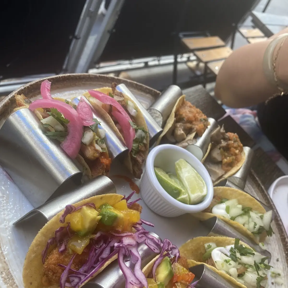 Assorted Soft Shell Tacos with Lime