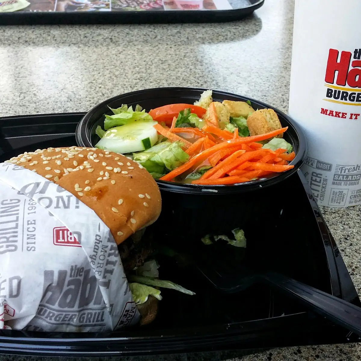 Teriyaki Burger and Side Salad