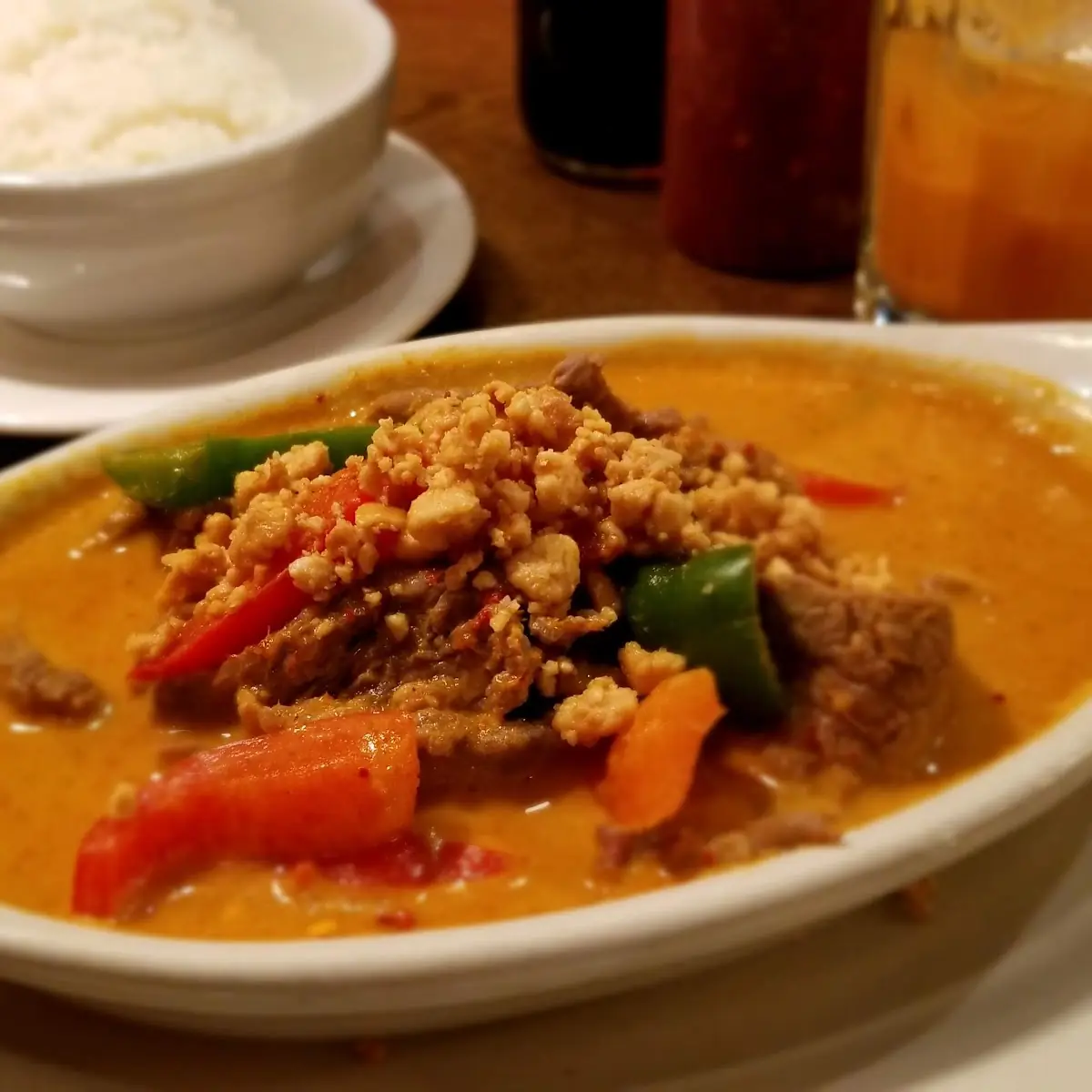 Chicken Panang Curry with White Rice