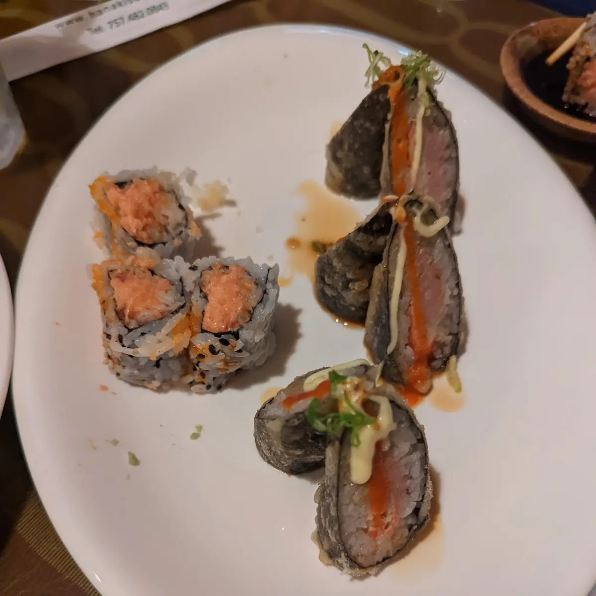 Volcano Roll and Spicy Tuna Roll