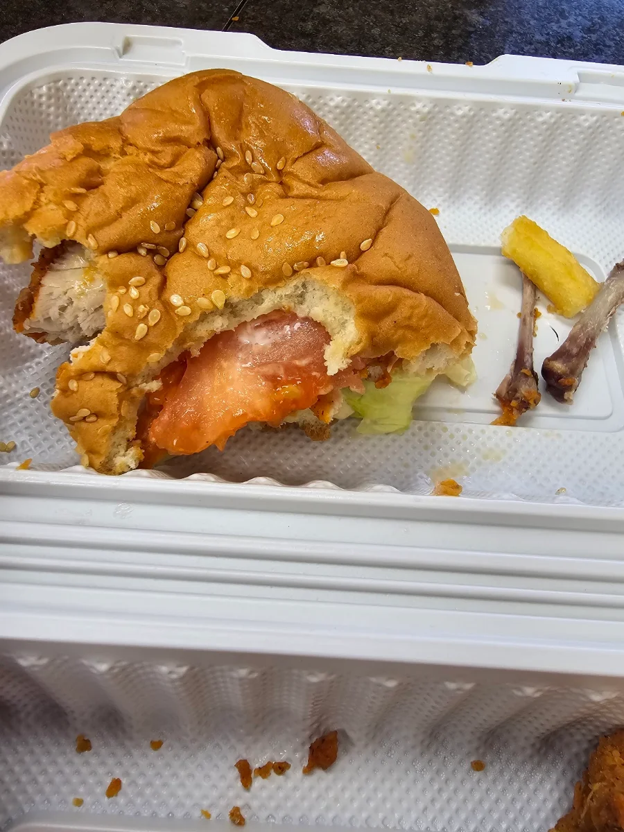 Soggy Chicken Sandwich, Canadian Pizza& Fritou