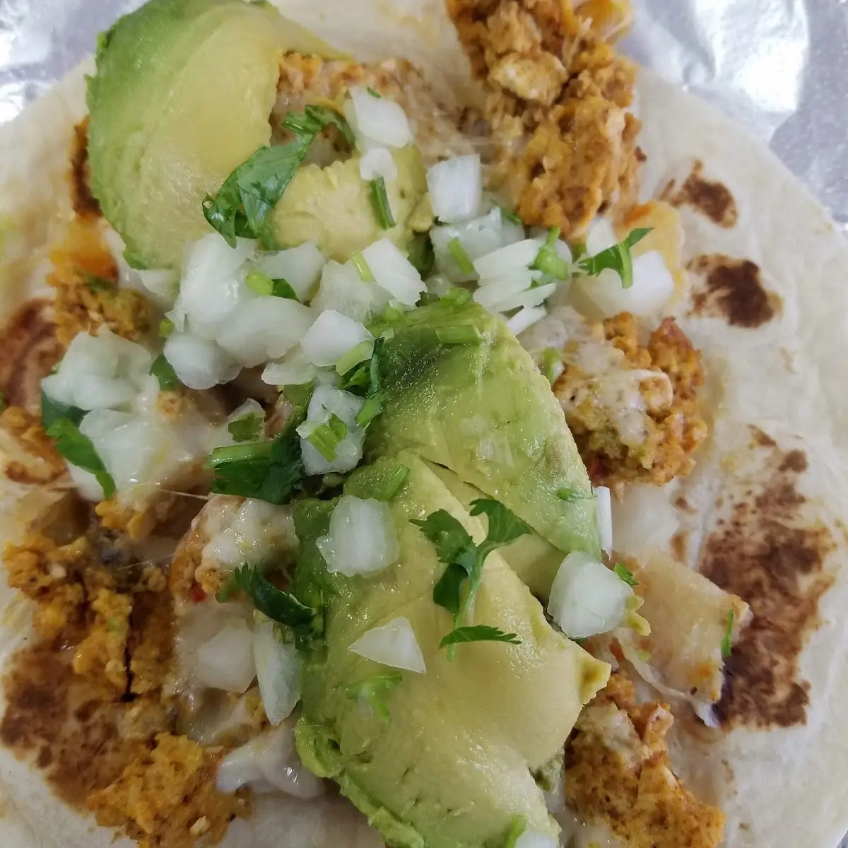 Breakfast Burrito Chorizo Burrito with Avocado