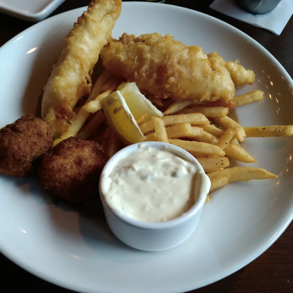 Fish and Chips with Squash Puppies