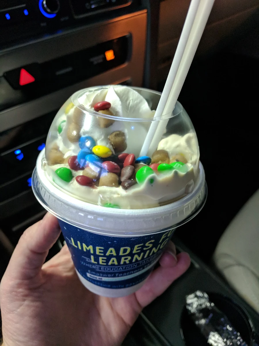 Sonic Blast with Chocolate Chip Cookie Dough and Mini M&ms