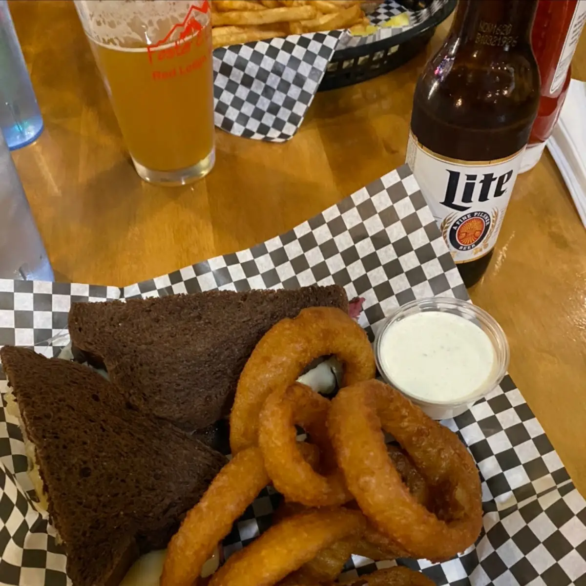 Reuben Sandwich with Onion Rings