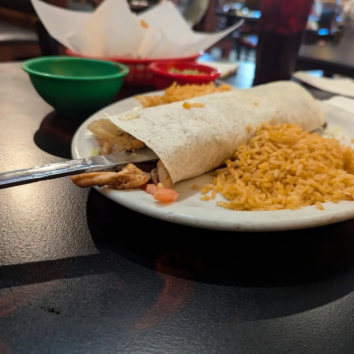 Burrito Steak and Chicken with Rice