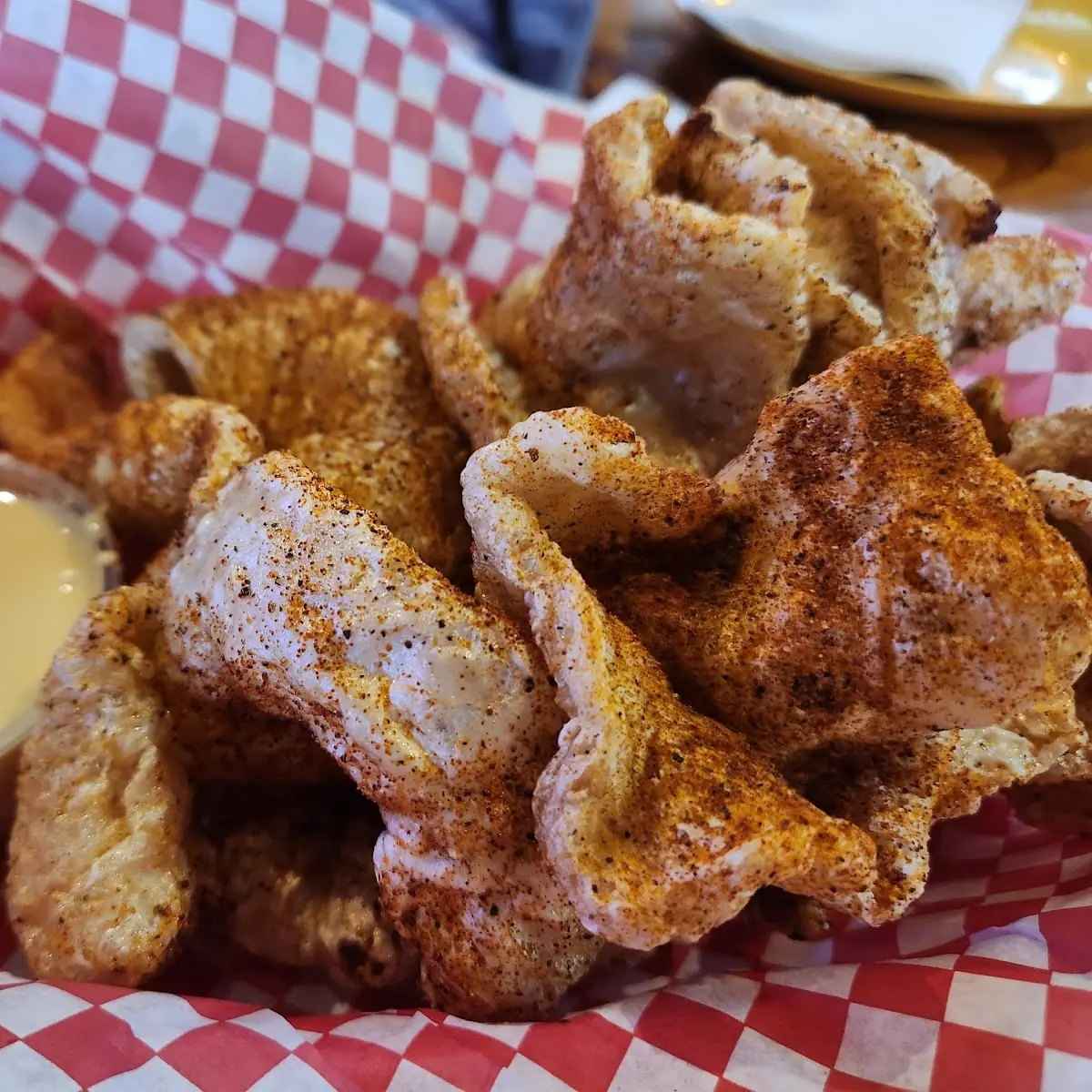 Pork Skins with Queso Dip