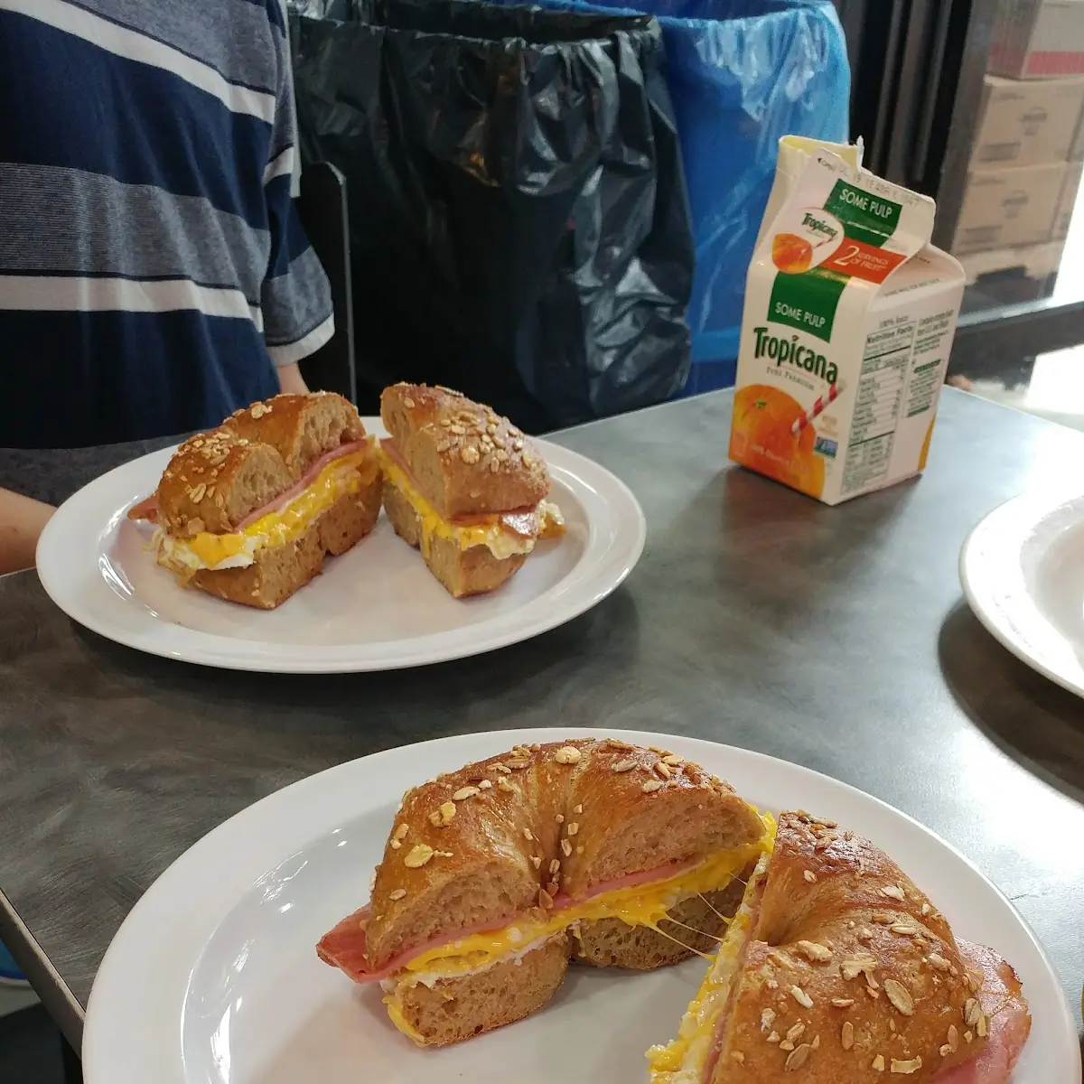 Ham and Cheese Bagels