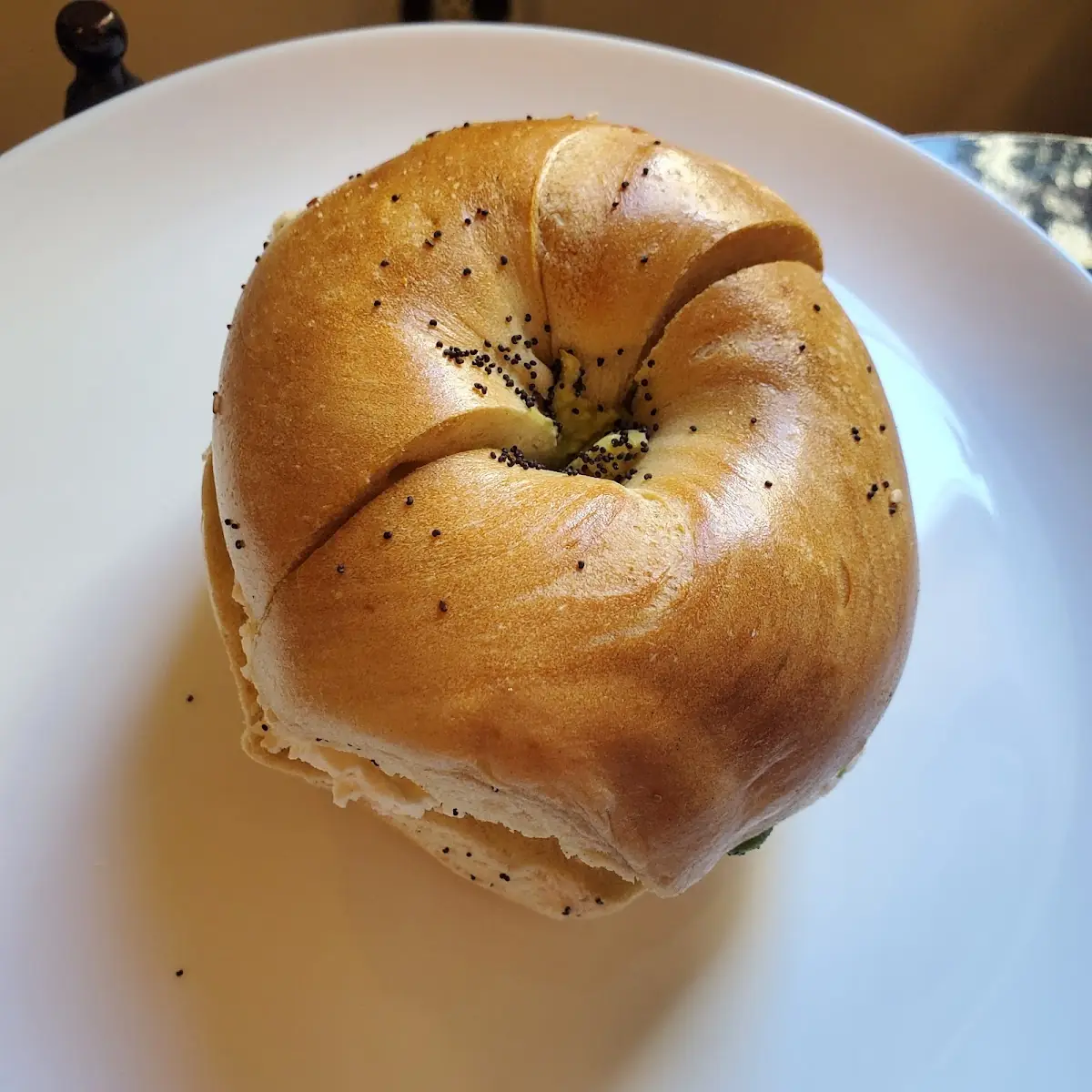 Poppy Seed Bagel with Cream Cheese