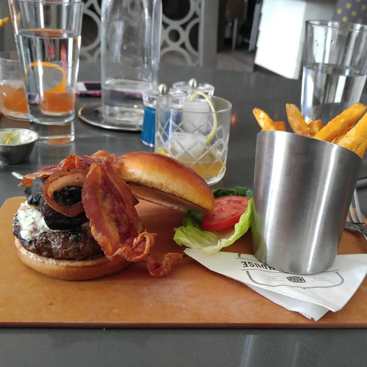 Goat Cheese Burger with Bacon