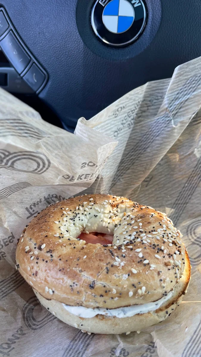 Everything Bagel with Herb and Garlic Cream Cheese and Tomato, Tim Hortons