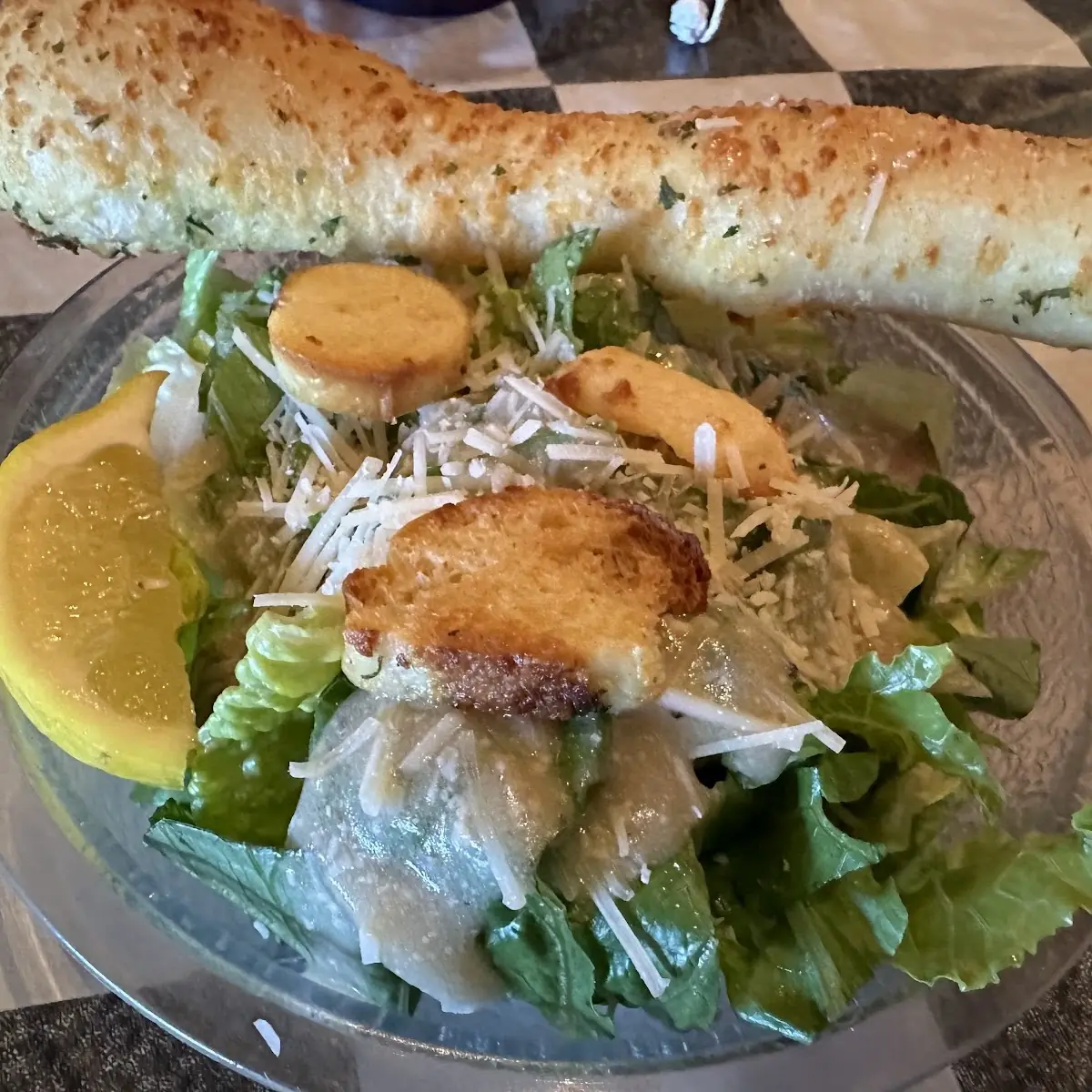 Caesar Salad with Garlic Bread