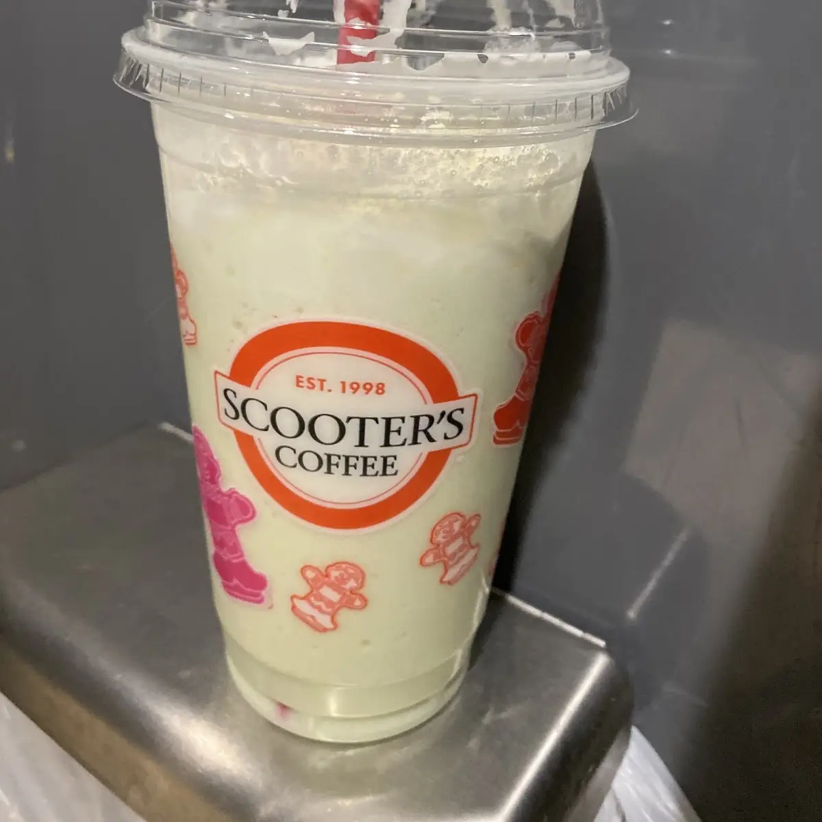 Green Apple Smoothie with Whipped Cream on Top