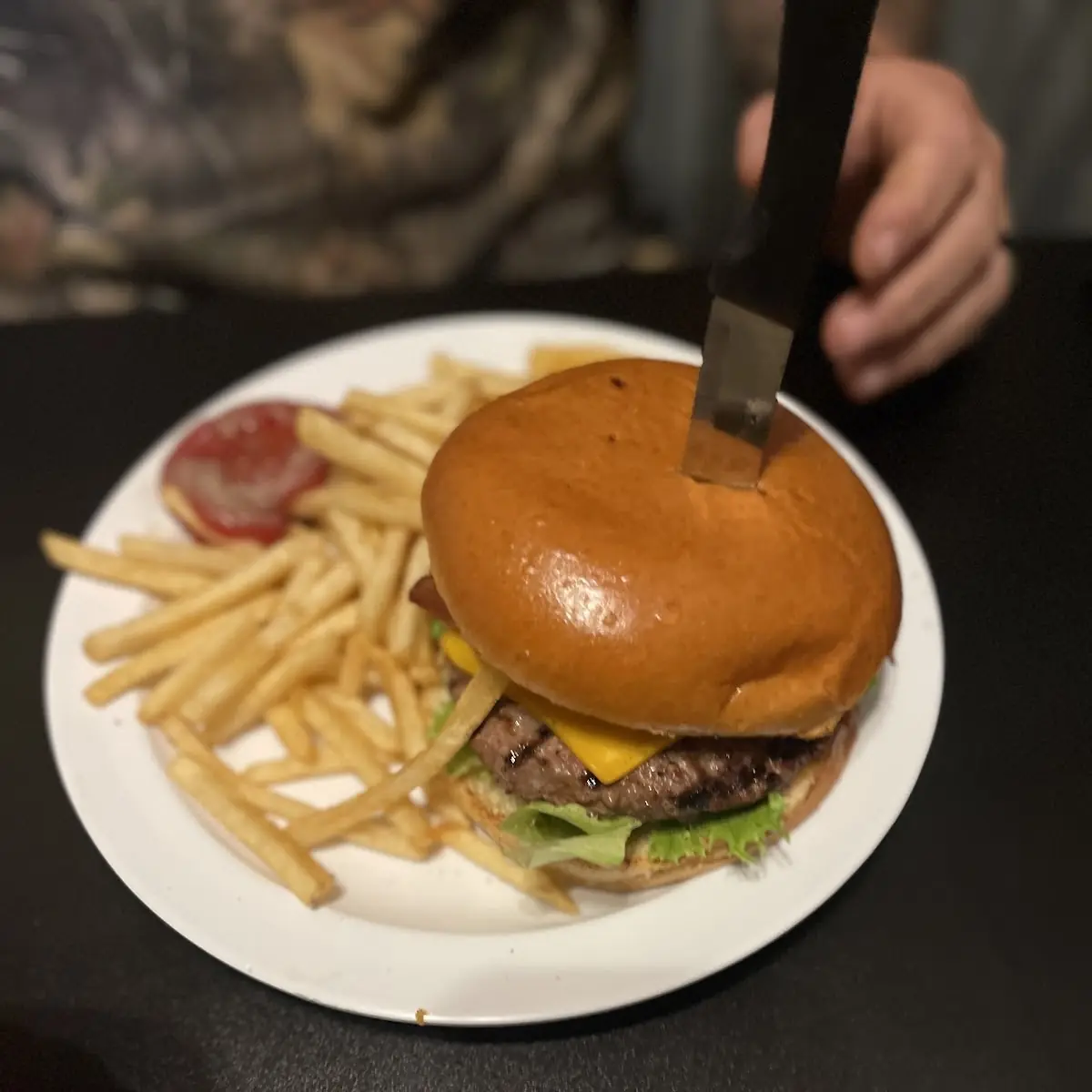 Bacon Burger and Regular Fries