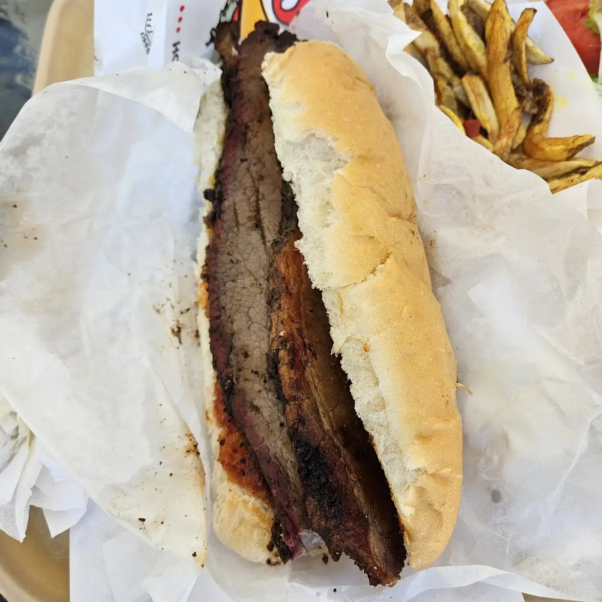 Brisket Sandwich and Fresh Cut Fries