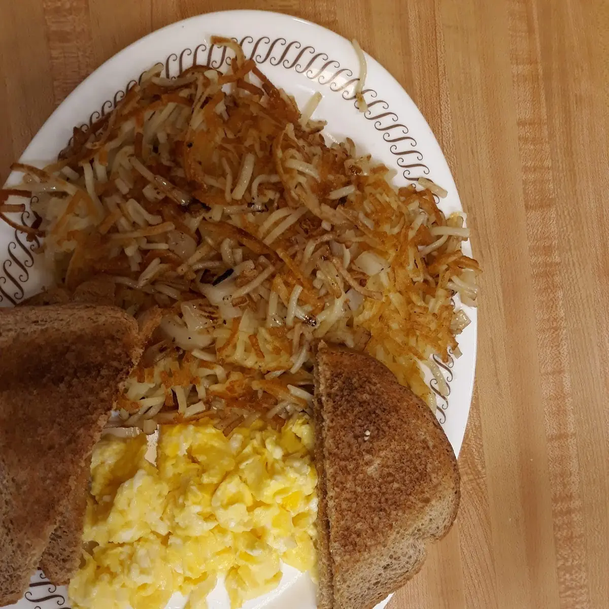 Hash Browns Eggs and Toast