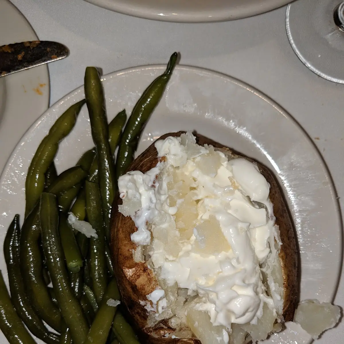 Loaded Baked Potato and Green Beans