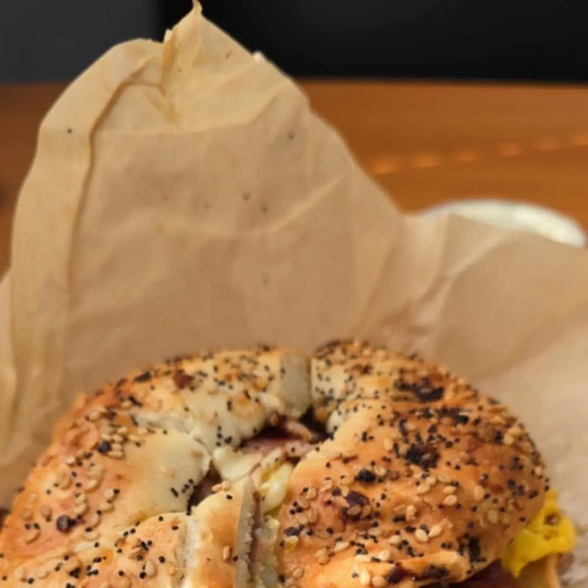 Everything Bagel with Bacon Egg and Cheese