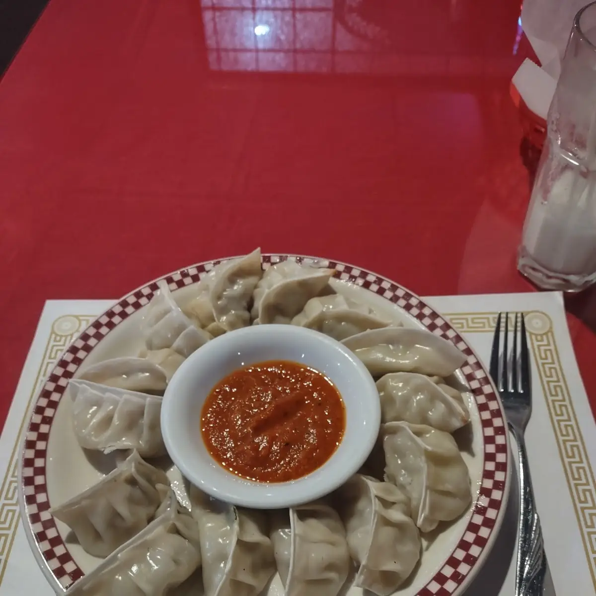 Steamed Momos with Dipping Sauce