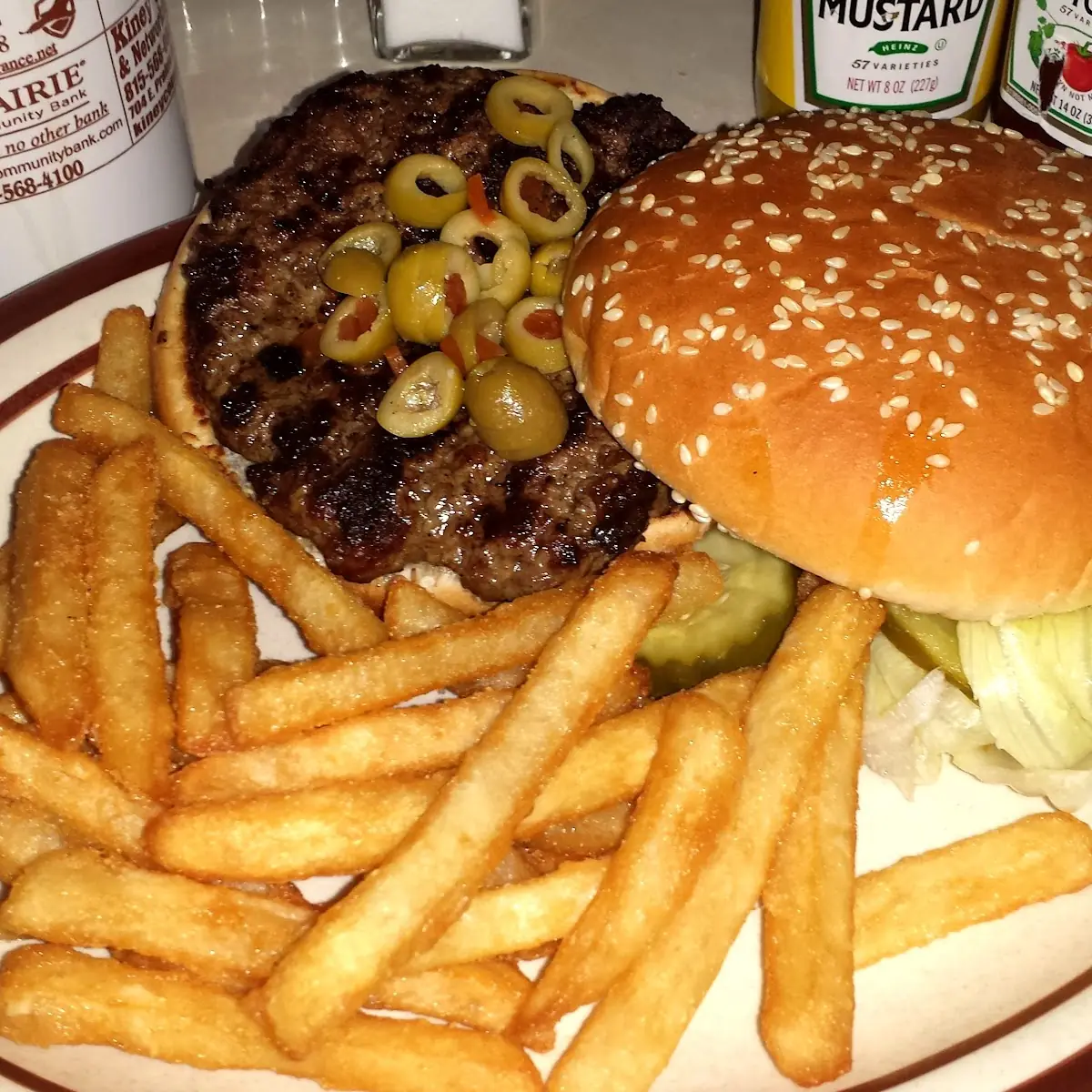 Olive Burger and Fries