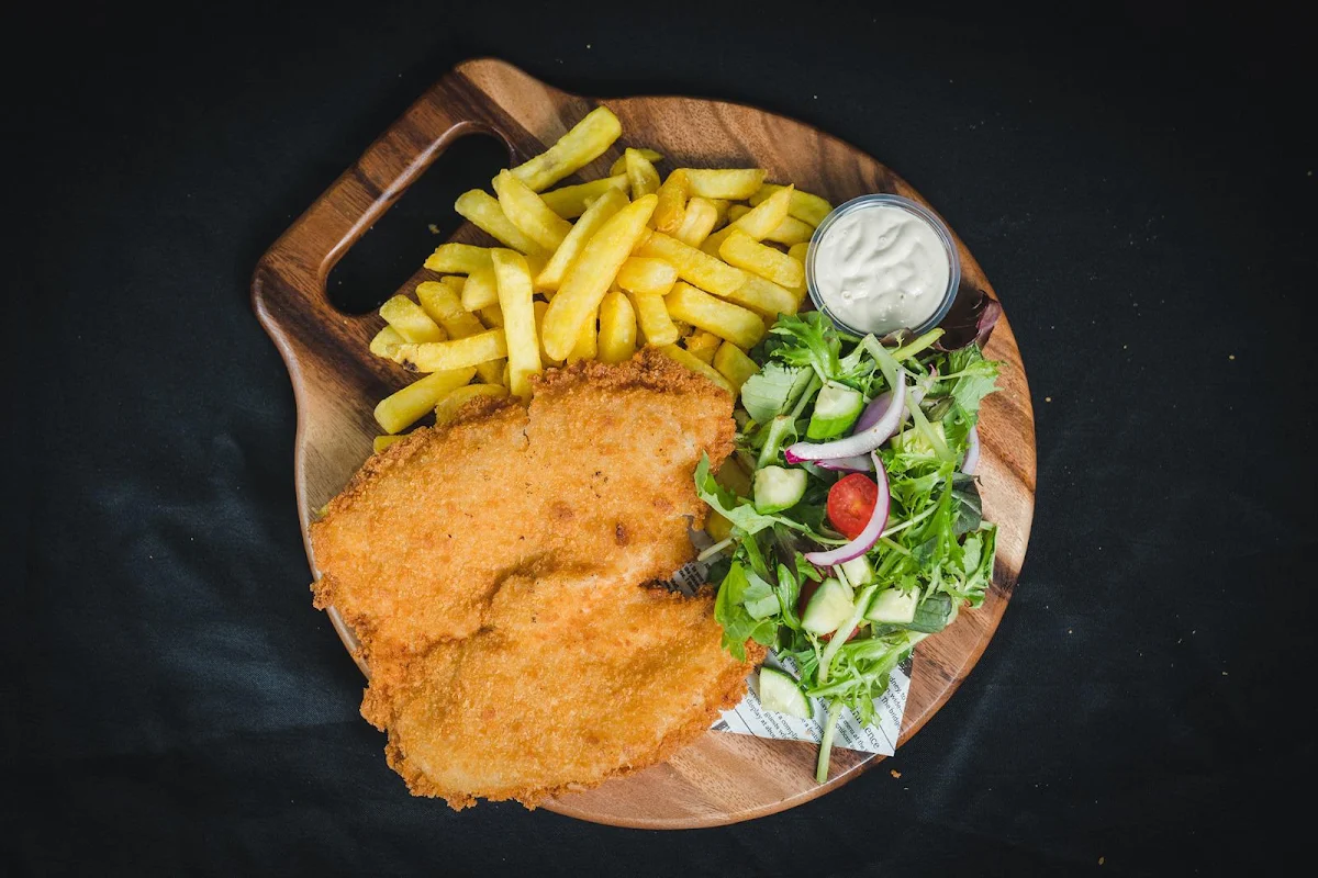 Fish with Chips & Garden Salad, Third Eye Grill