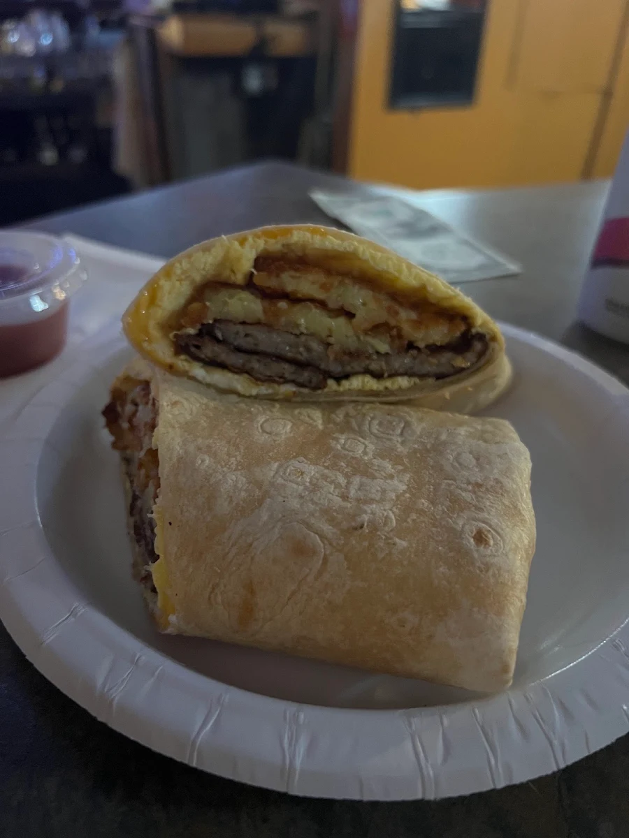 Sausage Egg & Cheese Wrap with Hash Browns