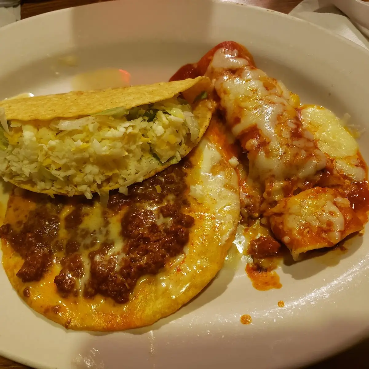 Combination Platter 4 Taco Tostada Enchilada