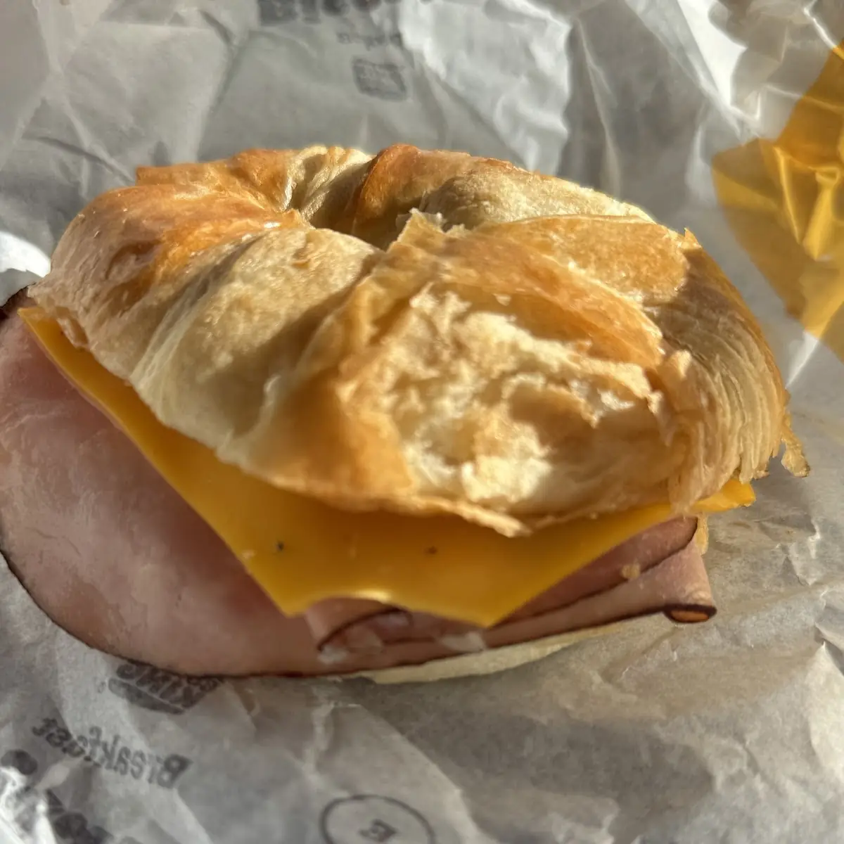 Egg Ham Cheese Croissant Sandwich